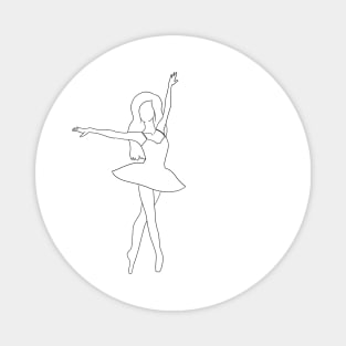 Line Art Ballerina Silhouette Magnet